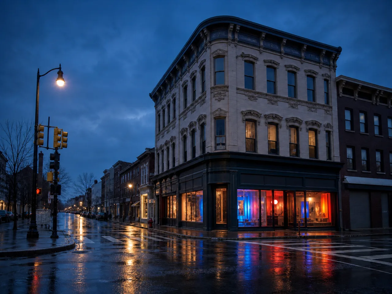 Colorful storefront after an AI image change
